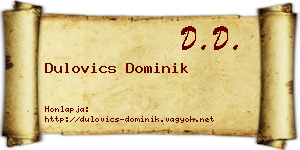 Dulovics Dominik névjegykártya